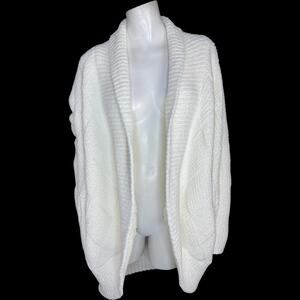 Barefoot Dreams CozyChic Diamond Circle Cardigan Pearl X-Large NWT